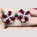 Bhagwati Bangles Silver Plated American Diamonds Studs Earrings