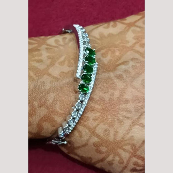 Bhagwati Bangles Silver Plated Austrian Stone  Bracelet