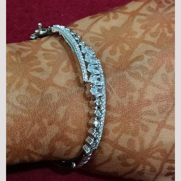 Bhagwati Bangles Silver Plated Austrian Stone  Bracelet