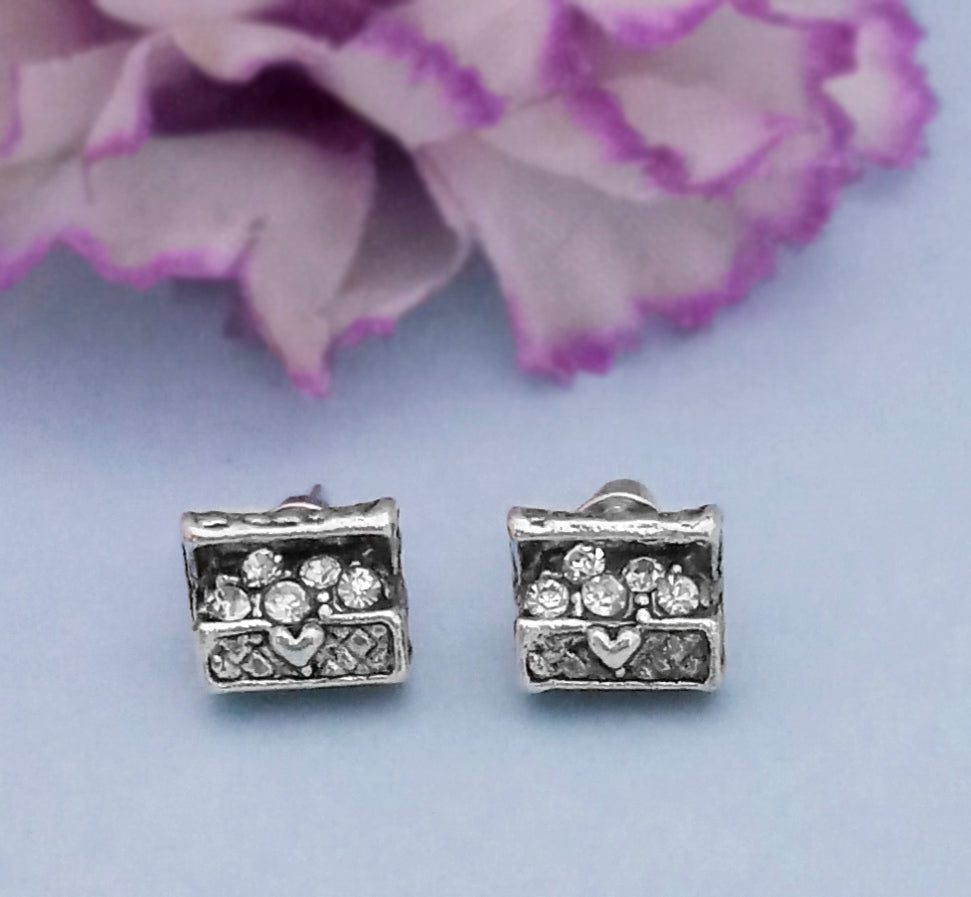 Hania Jewel Rhodium plated Studs Earrings