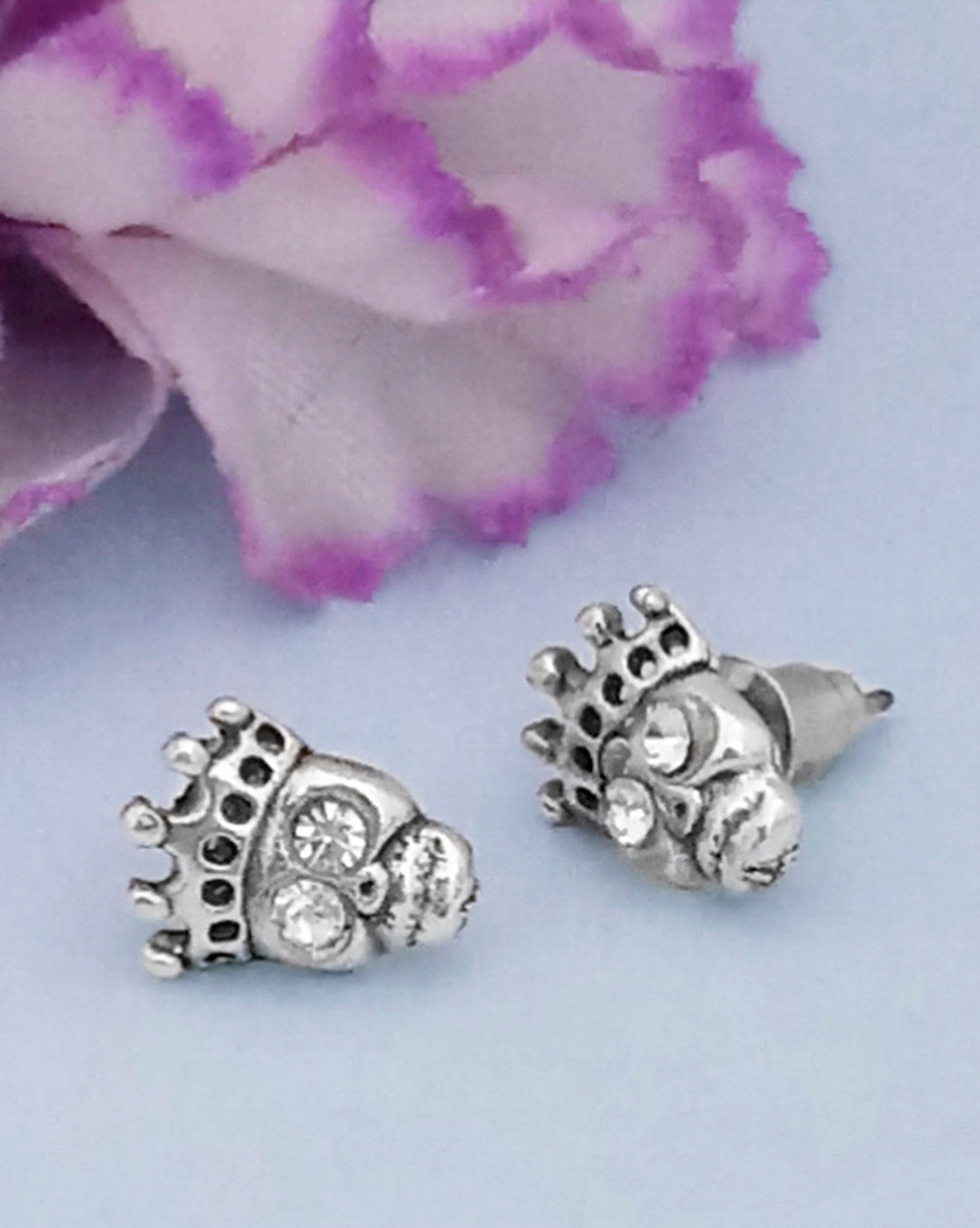 Hania Jewel Rhodium plated Studs Earrings