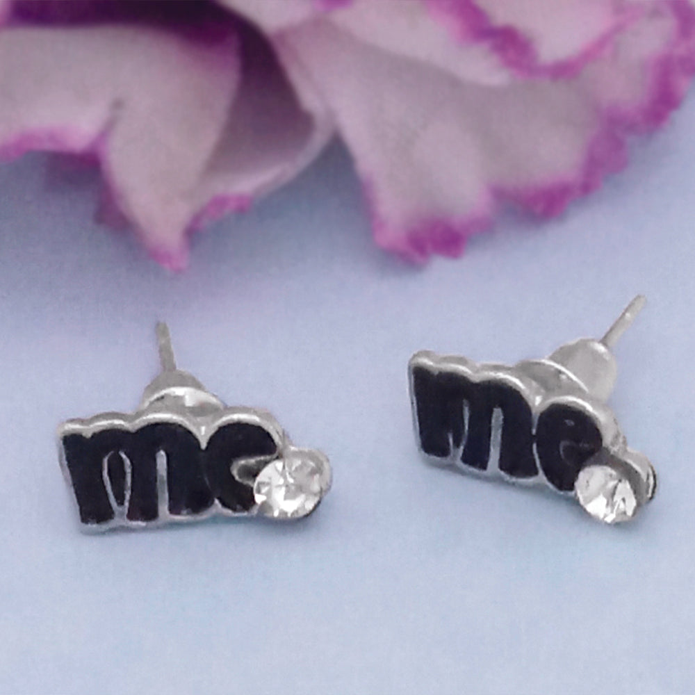 Hania Jewel Rhodium plated Studs Earrings