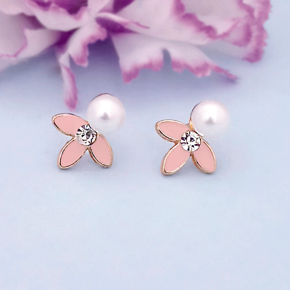 Hania Jewel Austrian Stone and Meenakari Studs Earrings