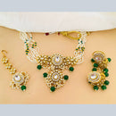 Charbhuja Art Gold Plated Pearl And Kundan Stone Necklace Set