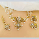 Charbhuja Art Gold Plated Pearl And Kundan Stone Necklace Set