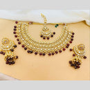 Charbhuja Art Gold Plated Pearl And Kundan Stone Necklace Set