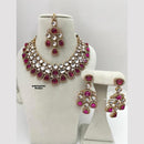 Charbhuja Art Gold Plated Kundan Stone Necklace Set