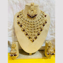 Charbhuja Art Gold Plated Kundan Stone And Beads Necklace Set