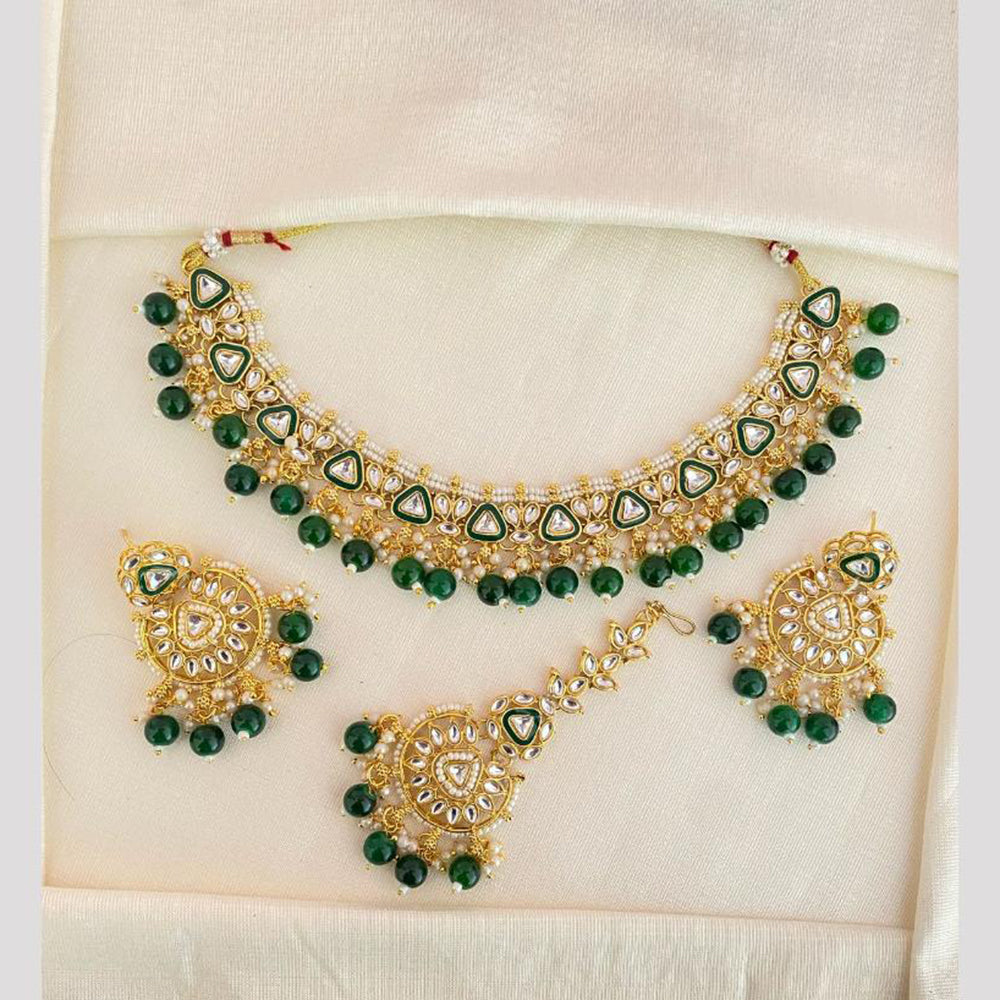 Charbhuja Art Royal Kundan And Beads Necklace Set