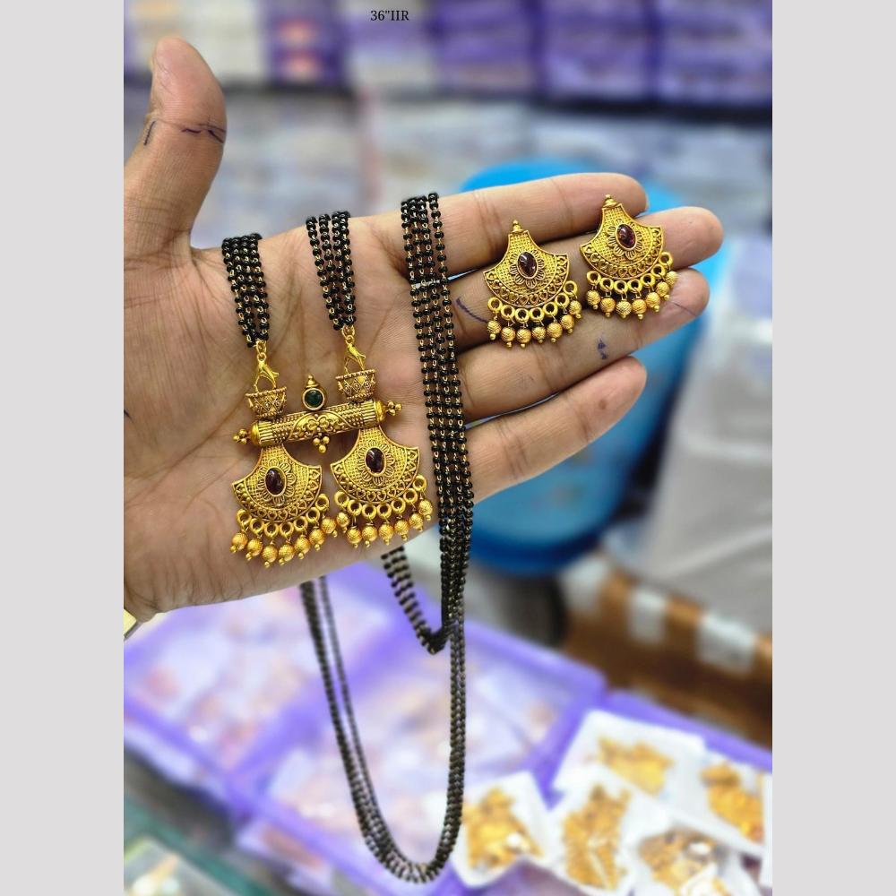 Charbhuja Art Heritage Pota Stone And Pearl Mangalsutra