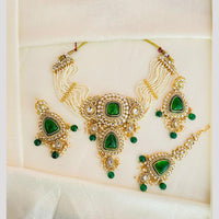 Charbhuja Art Royal Kundan And Beads Necklace Set 
