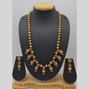 Charbhuja Art Heritage Austrian Stones And Pearls Temple Long Necklace Set