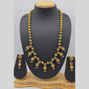 Charbhuja Art Heritage Austrian Stones And Pearls Temple Long Necklace Set