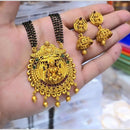 Charbhuja Art Gold Plated Pota Stone And Beads Temple Mangalsutra 