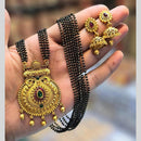 Charbhuja Art Gold Plated Pota Stone And Beads Mangalsutra 