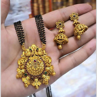 Charbhuja Art Gold Plated Pota Stone And Beads Mangalsutra 