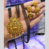 Charbhuja Art Gold Plated Pota Stone And Beads Temple Mangalsutra 
