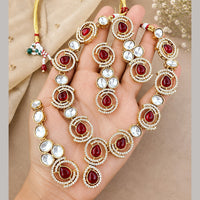 Charbhuja Art Heritage Pota Stone And Austrian Stone Necklace Set