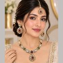 Charbhuja Art Heritage Pota Stone And Beads Necklace Set