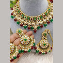 Charbhuja Art Heritage Pota Stone And Kundan Stone Beads Necklace Set