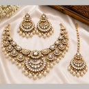 Charbhuja Art Heritage Pota Stone And Kundan Stone Beads Necklace Set