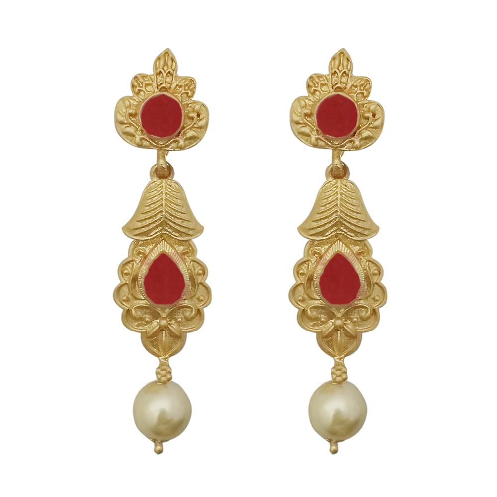 Hania Jewels Pota Stone and Pearl Drop Dangler Earrings