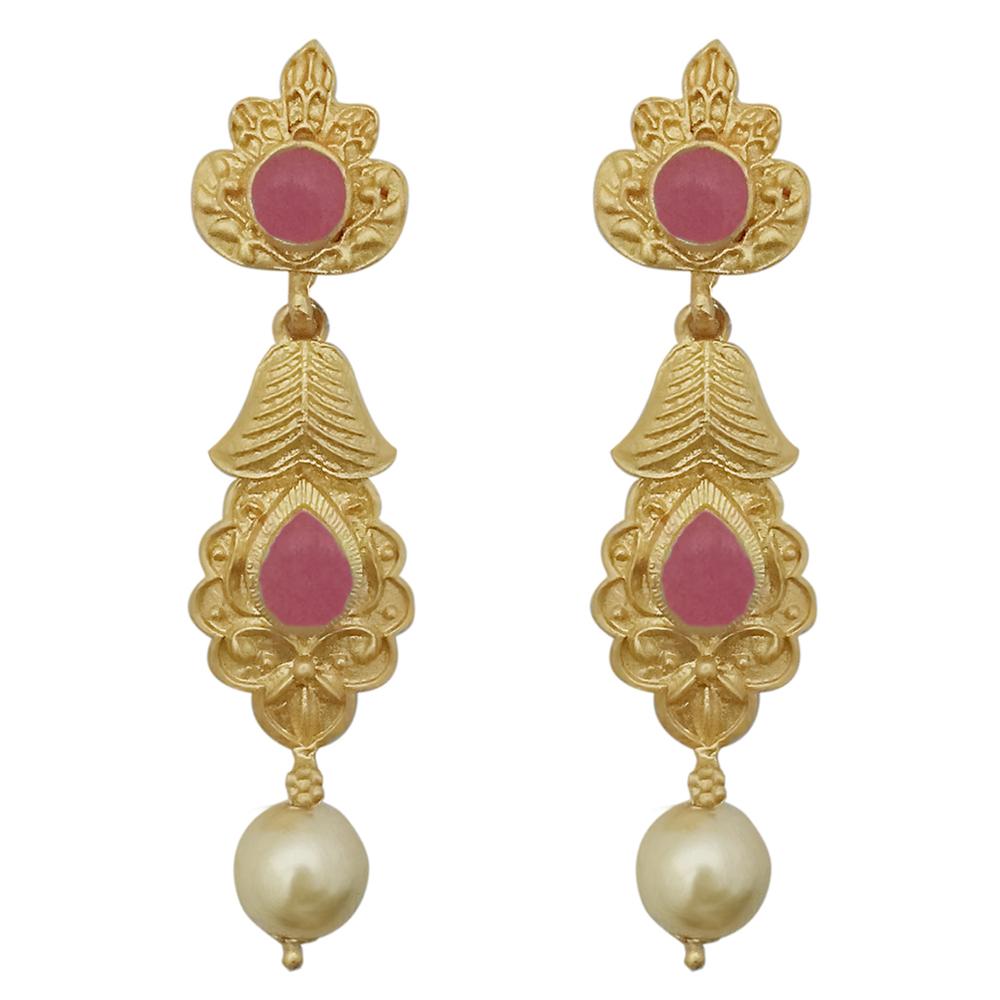 Hania Jewels Pota Stone and Pearl Drop Dangler Earrings
