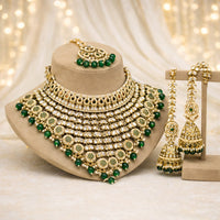 Charbhuja Art Heritage Kundan Stone And Beads Choker Necklace Set 