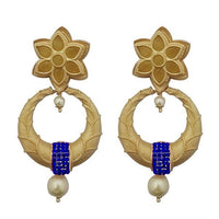 Hania Jewels Austrian Stone Pearl Drop Dangler Earrings