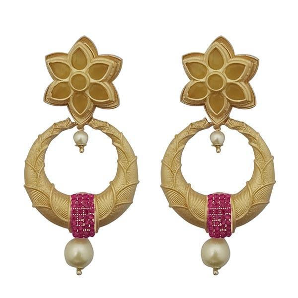 Hania Jewels Austrian Stone Pearl Drop Dangler Earrings