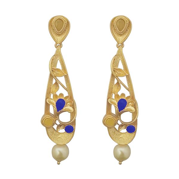 Hania Jewels Elegant Pota Stone with Pearl Dangler Earrings
