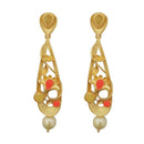 Hania Jewels Elegant Pota Stone with Pearl Dangler Earrings 