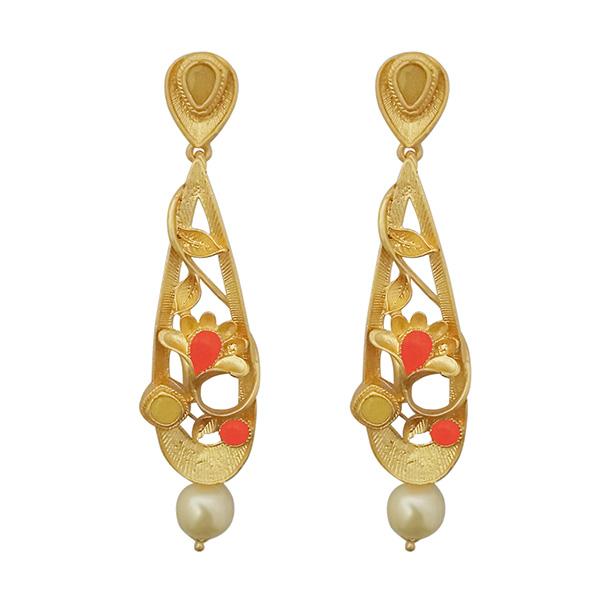 Hania Jewels Elegant Pota Stone with Pearl Dangler Earrings
