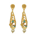 Hania Jewels Elegant Pota Stone with Pearl Dangler Earrings 