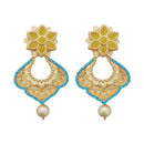 Hania Jewels Elegance Floral and Pearl Drop Chandbali Dangler Earrings 