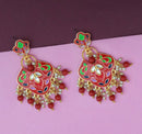 Hania Jewels Beautiful Meenakari Work Danger Earrings  