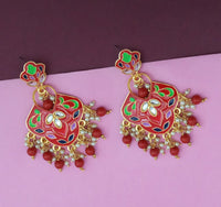 Hania Jewels Beautiful Meenakari Work Danger Earrings  