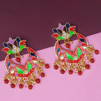 Hania Jewels Beautiful Meenakari Work Danger Earrings  