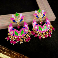 Hania Jewels Beautiful Meenakari Work Danger Earrings  