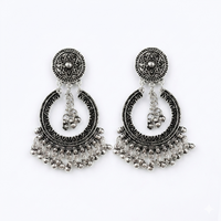 Urthn Antique Silver-Toned Oxidised Dangler Earrings(Pack of 3)