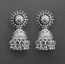 Urthn Traditional Oxidised Finish Jhumka Earrings(Pack of 6)
