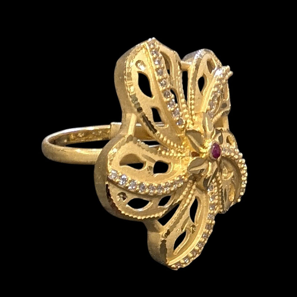 Shipra Gold Forming Austrian Stone  Adjustable Ring