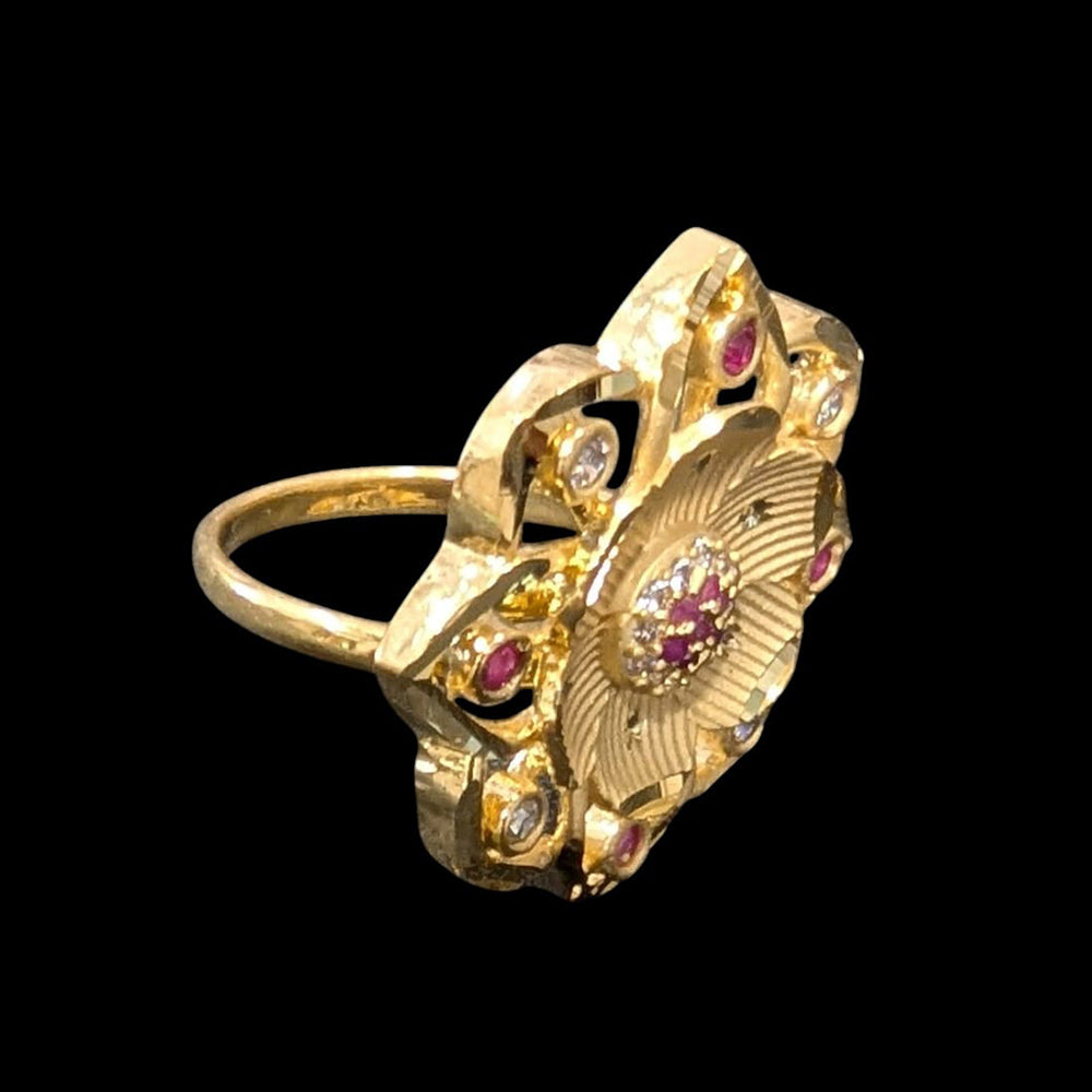 Shipra Gold Forming Austrian Stone  Adjustable Ring