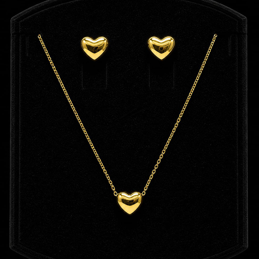 Shipra Gold Heart Shape Forming Gold Necklace Set