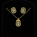 Shipra Gold Elegant Crystal Pendant Necklace & Earrings Set
