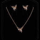Shipra Gold Elegant Butterfly Pendant Necklace & Earrings Set