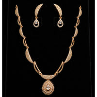 Shipra Gold Plated American Diamond Necklace Set