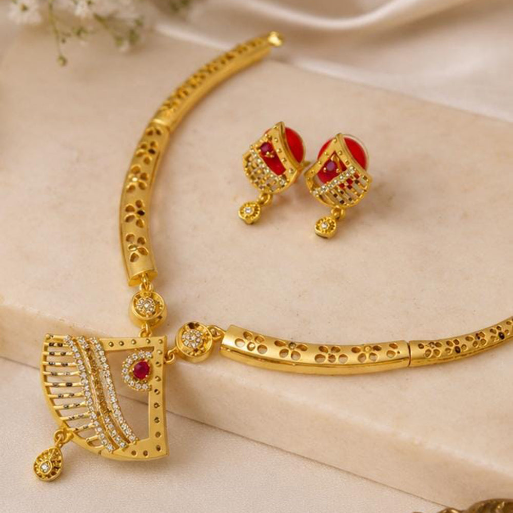 Shipra Gold Elegant Austrian Sone Necklace Jewellery Set