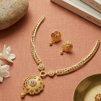 Shipra Gold Elegant Austrian Sone Necklace Jewellery Set