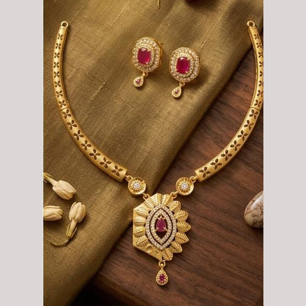 Shipra Gold Elegant Austrian Sone Necklace Jewellery Set